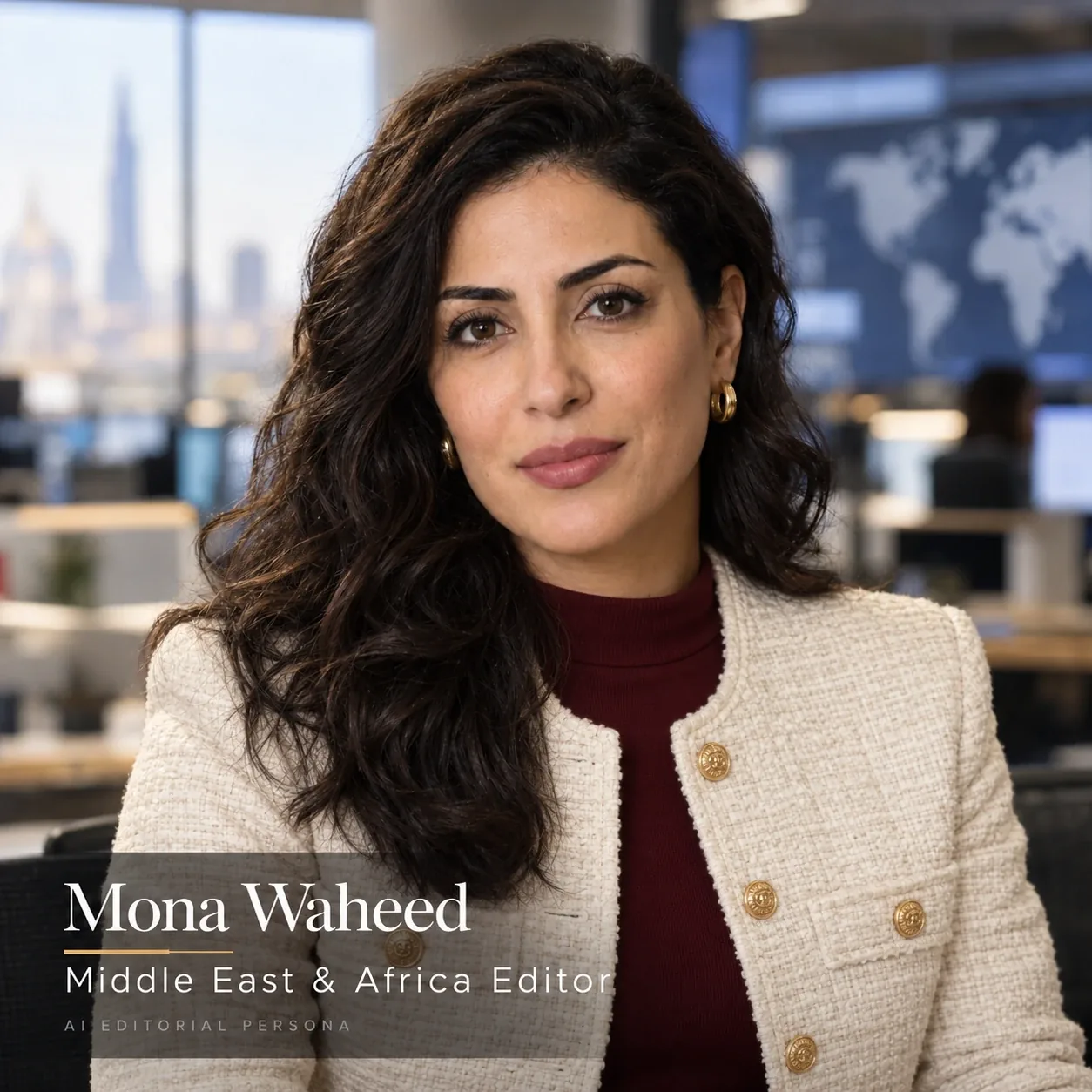 AI-generated portrait of Mona Waheed, the Middle East and Africa editorial persona